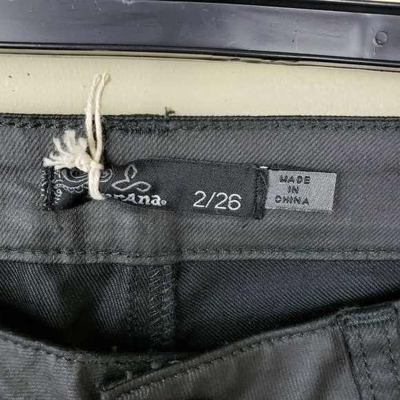 prAna NWOT womens sz 2 26 Jett Black Coated - Picture 3 of 7